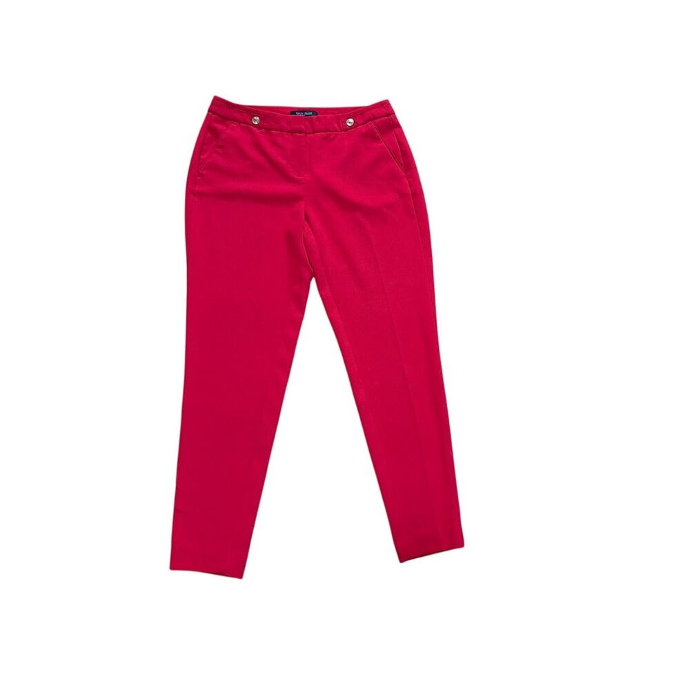 White House Black Market Red Ankle Taper Trouser Business Casual Pants Size 2